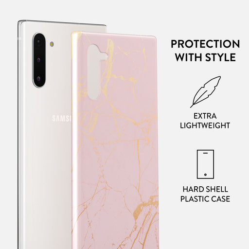 Peachy Gold - Pink Marble Samsung Galaxy Note 10 Case 2