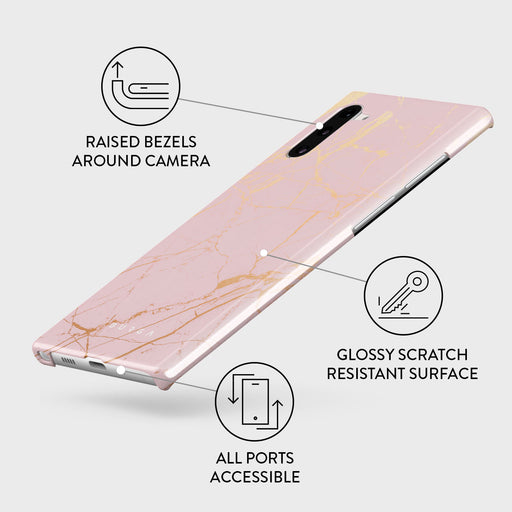 Peachy Gold - Pink Marble Samsung Galaxy Note 10 Case 3