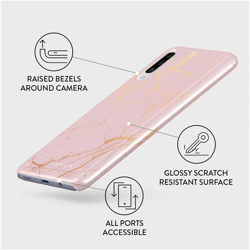 Peachy Gold - Pink Marble Samsung Galaxy A50 Case 3