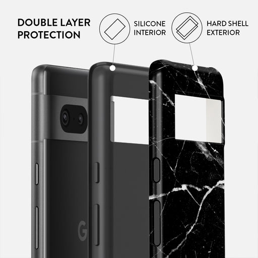 Noir Origin - Black Marble Google Pixel 7a Case 2