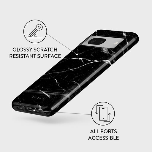 Noir Origin - Black Marble Google Pixel 7a Case 3
