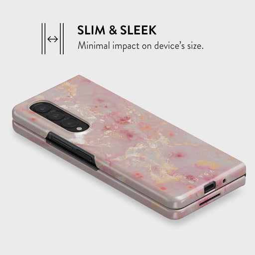 Golden Coral - Pink Samsung Galaxy Z Fold 3 Case 4