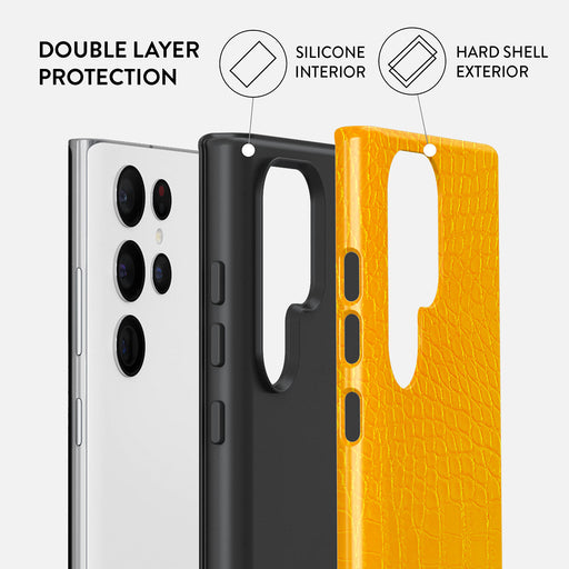 Canary Yellow - Snake Skin Samsung Galaxy S22 Ultra Case 6