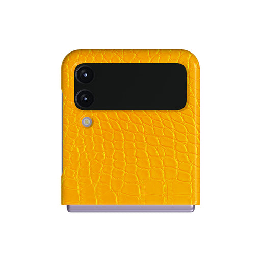 Canary Yellow - Snake Skin Samsung Galaxy Z Flip 4 Case 1