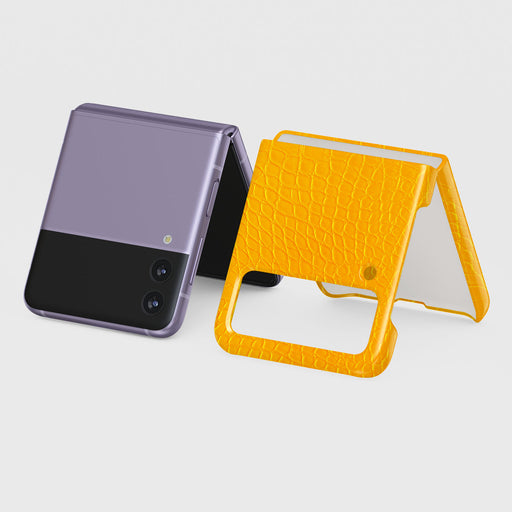 Canary Yellow - Snake Skin Samsung Galaxy Z Flip 4 Case 5