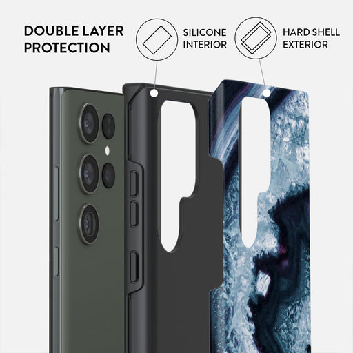 Frozen Lake - Gray Marble Samsung Galaxy S23 Ultra Case 6