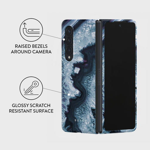 Frozen Lake - Gray Marble Samsung Galaxy Z Fold 4 Case 3